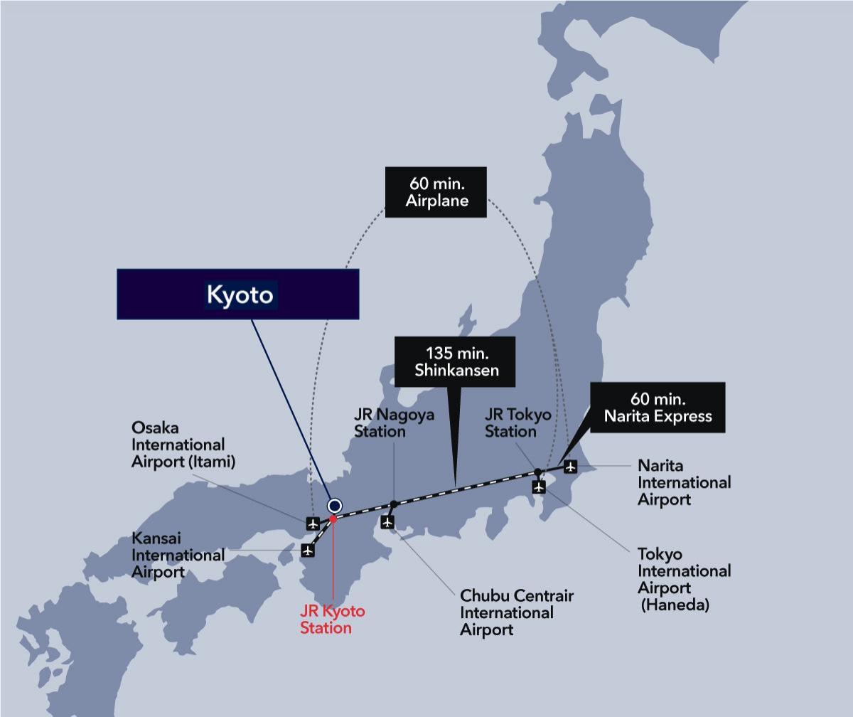 Карта аэропортов Киото